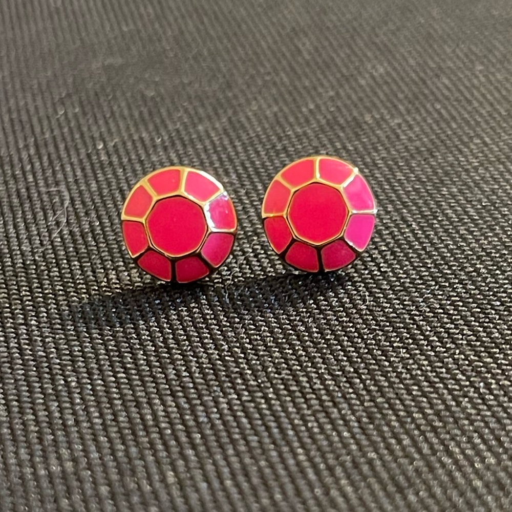 NWOT Kate Spade Pink and Gold Round Earrings
